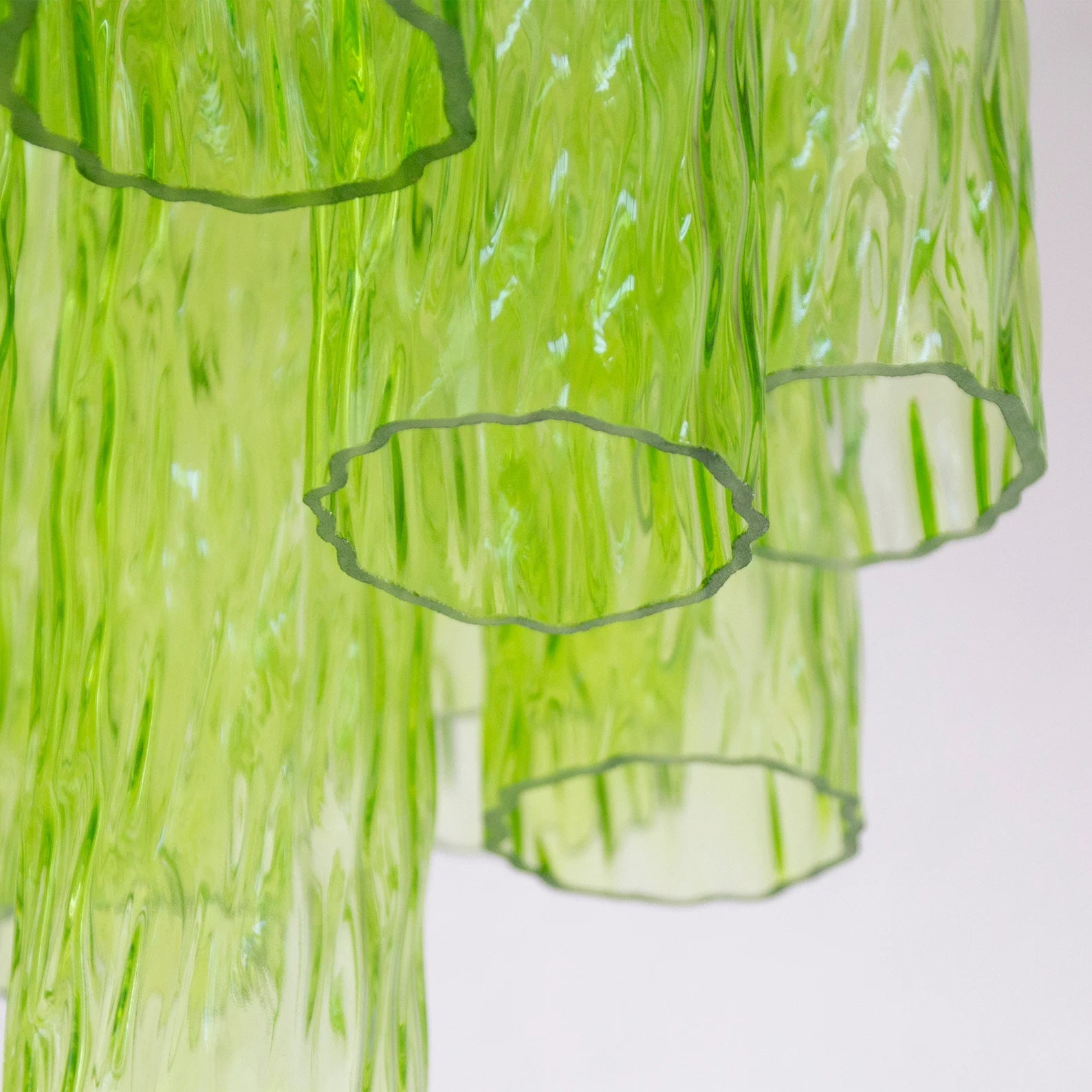 Murano Apple Green Tubes Chandelier Ø40
