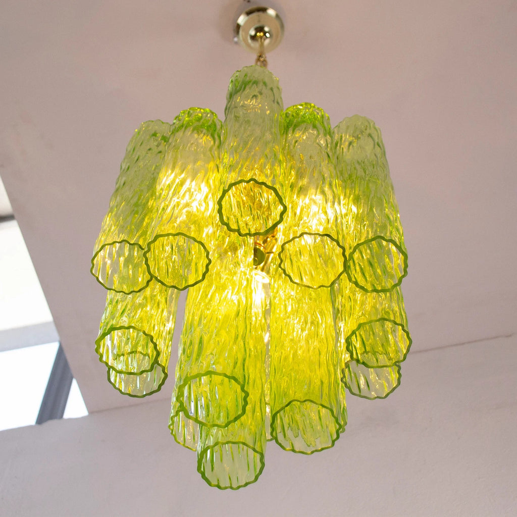 Murano Apple Green Tubes Chandelier Ø40