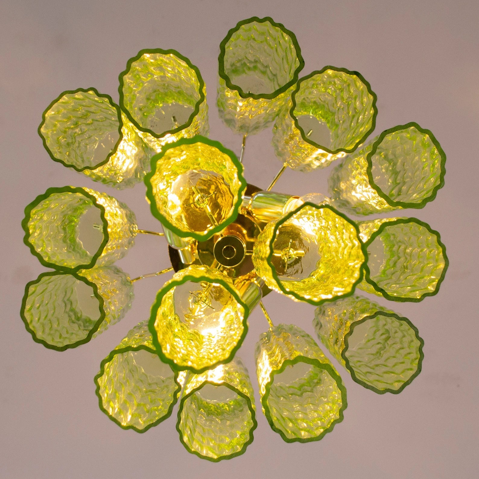 Murano Apple Green Tubes Chandelier Ø40