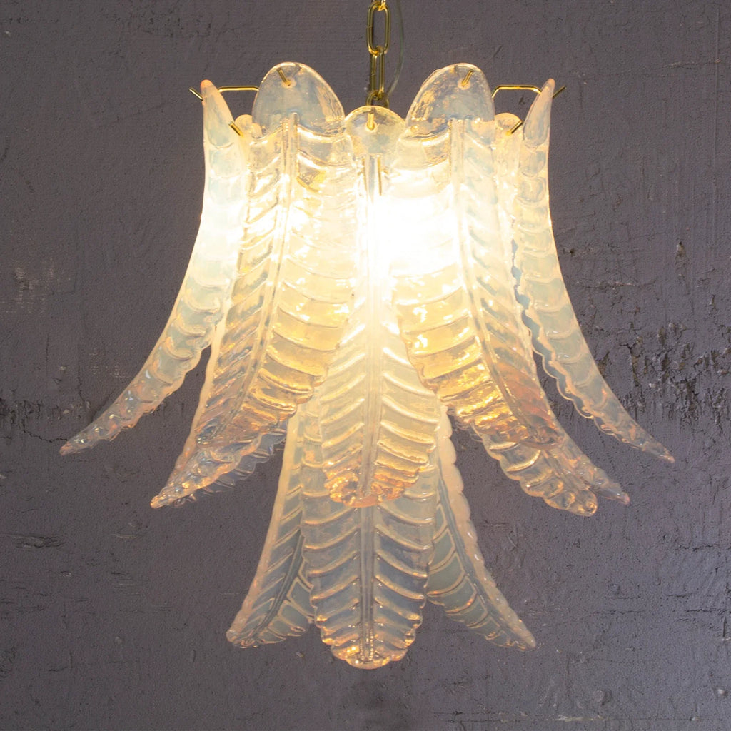Murano Foglie Chandelier Ø50 Opal