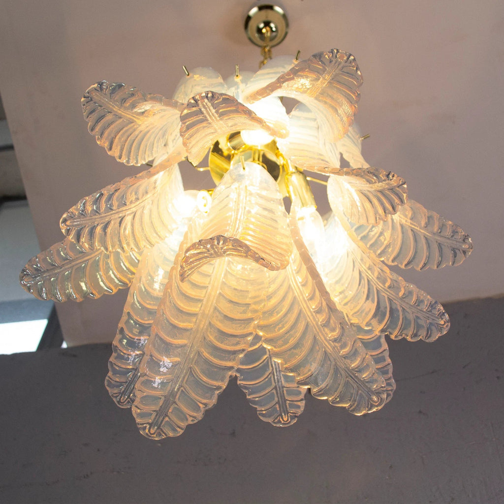 Murano Foglie Chandelier Ø50 Opal