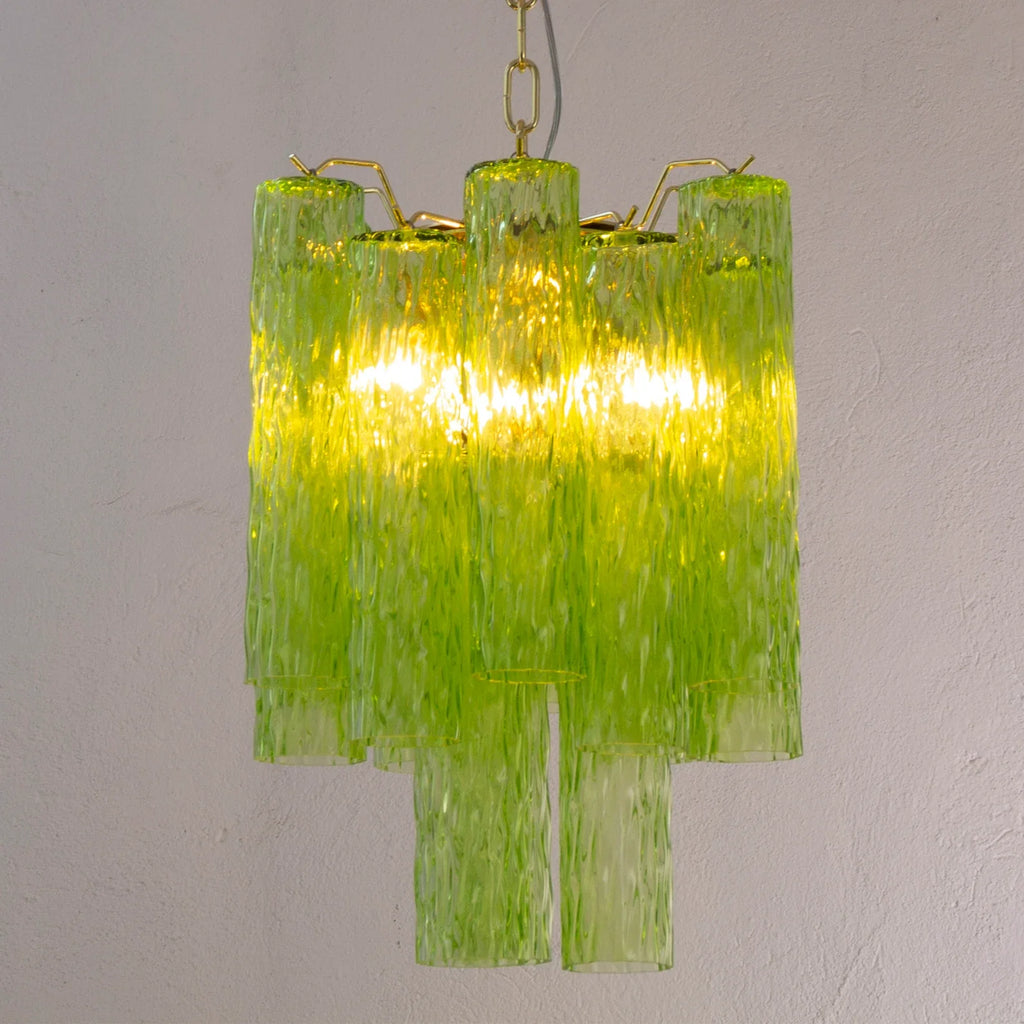 Murano Apple Green Tubes Chandelier Ø40