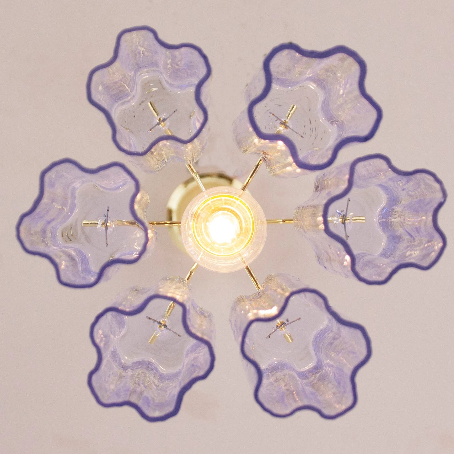 Murano Indaco Tronchi Chandelier Ø24 – 6 Tubes
