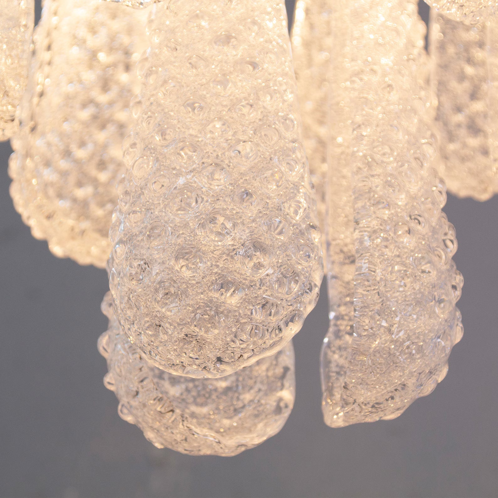 Murano Clear Drop Chandelier Ø36 – 15 Drops
