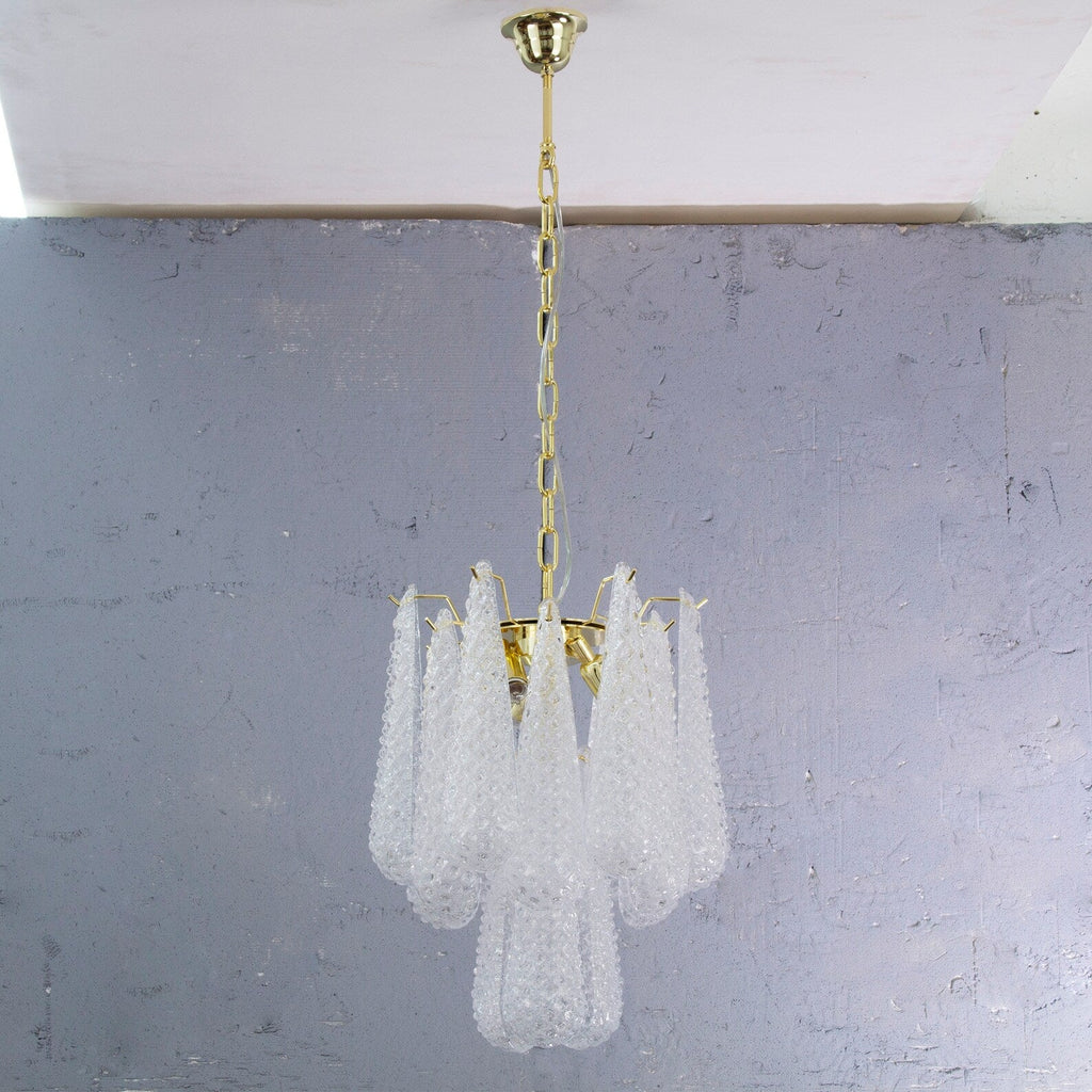 Murano Clear Drop Chandelier Ø36 – 15 Drops