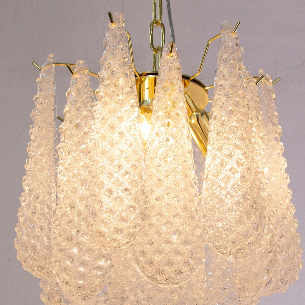 Murano Clear Drop Chandelier Ø36 – 15 Drops