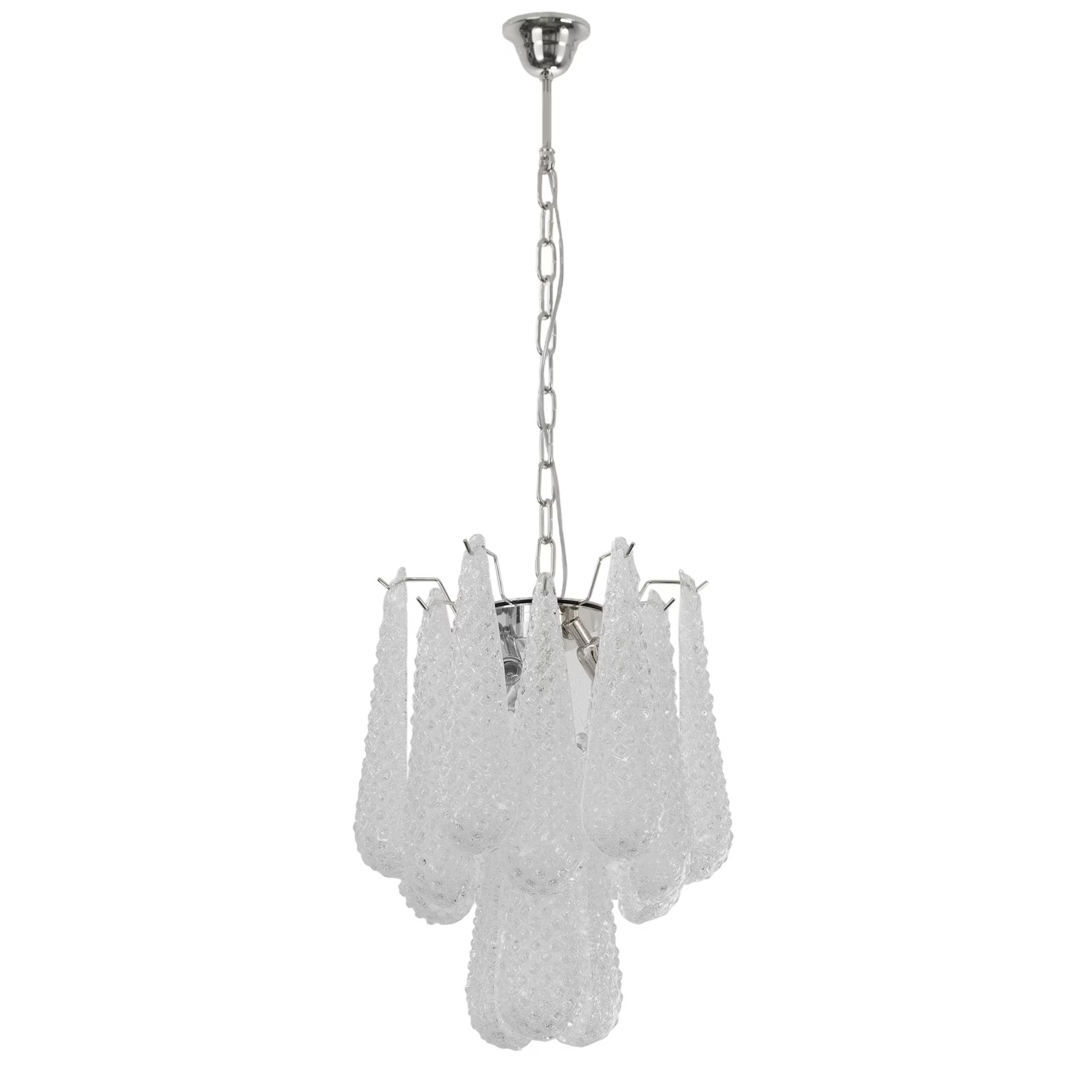 Murano Clear Drop Chandelier Ø36 – 15 Drops
