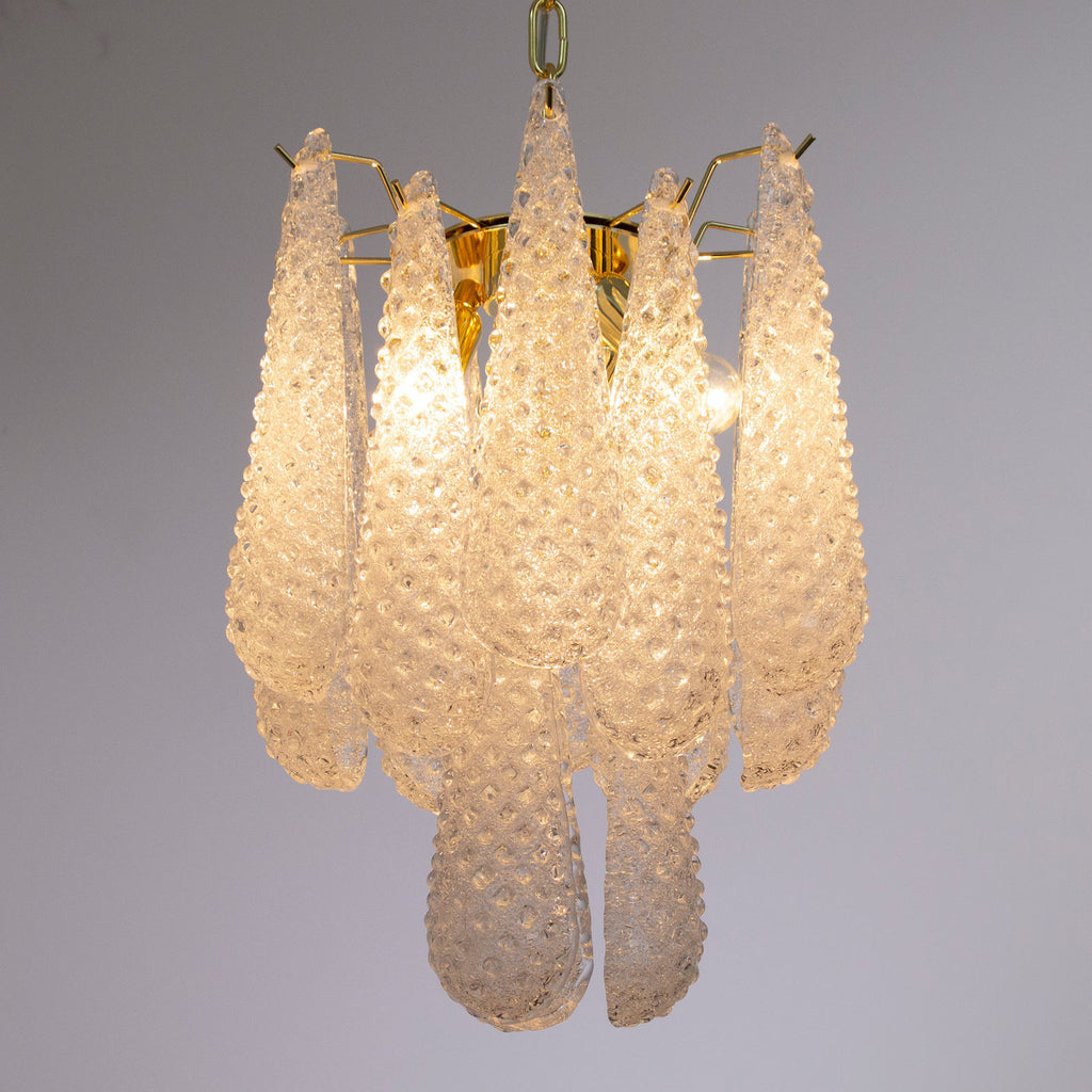 Murano Clear Drop Chandelier Ø36 – 15 Drops