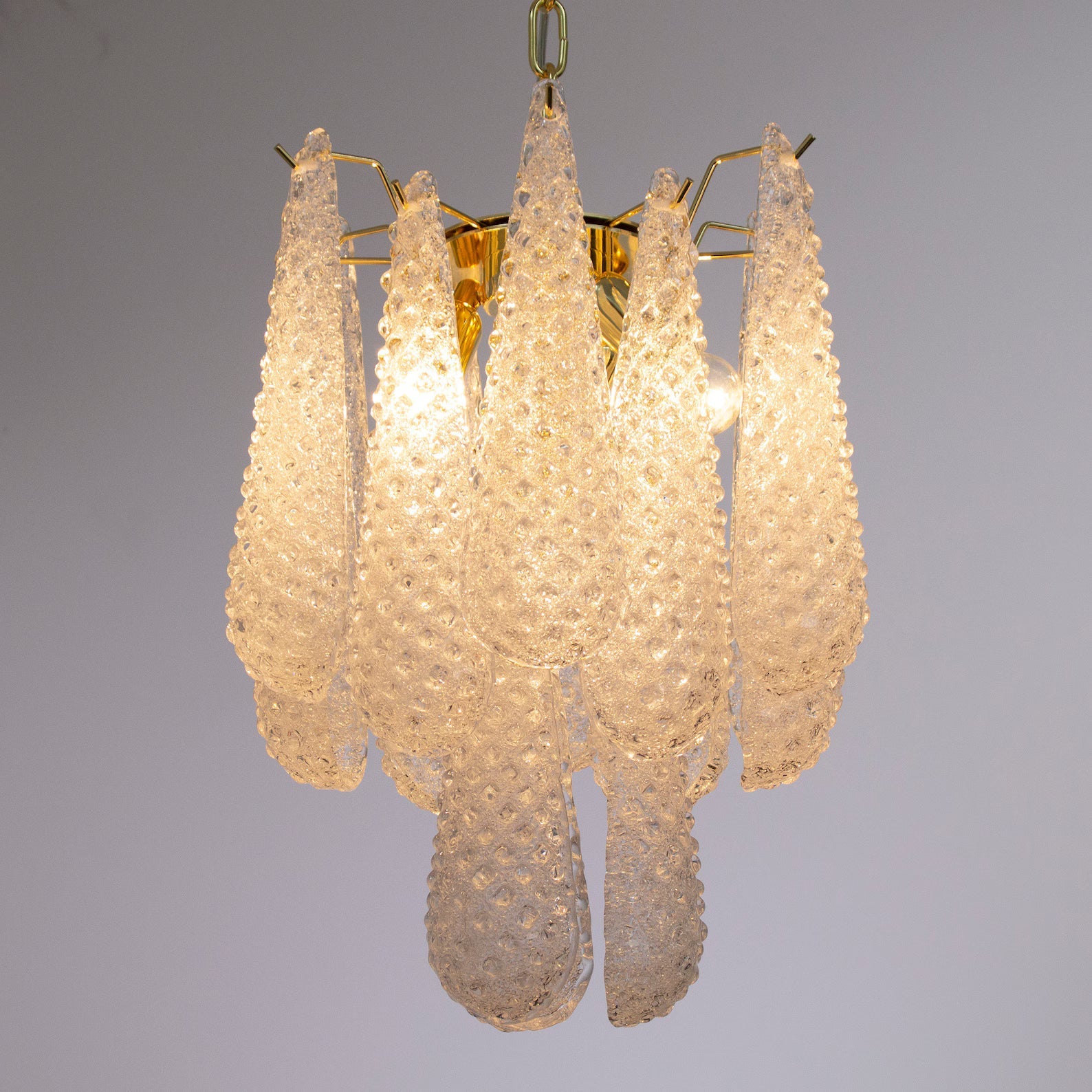 Murano Clear Drop Chandelier Ø36 – 15 Drops
