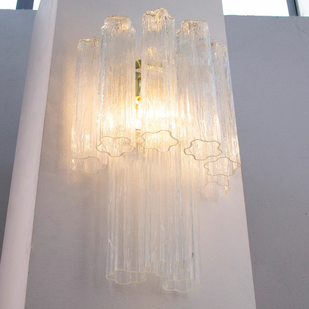Murano Clear Tronchi Wall Sconces – Set of 2