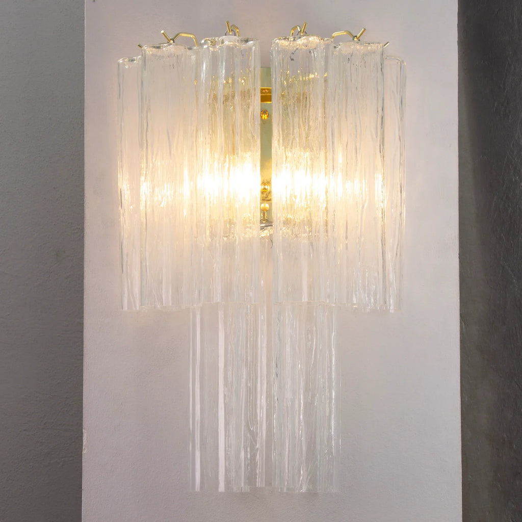 Murano Clear Tronchi Wall Sconces – Set of 2