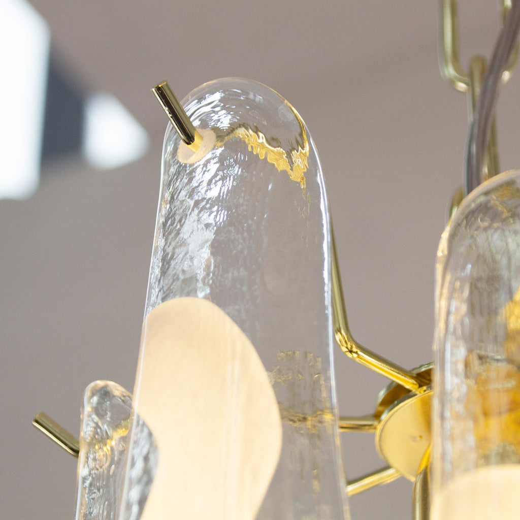 Murano Petali Chandelier Ø33 – Crystal & White Glass