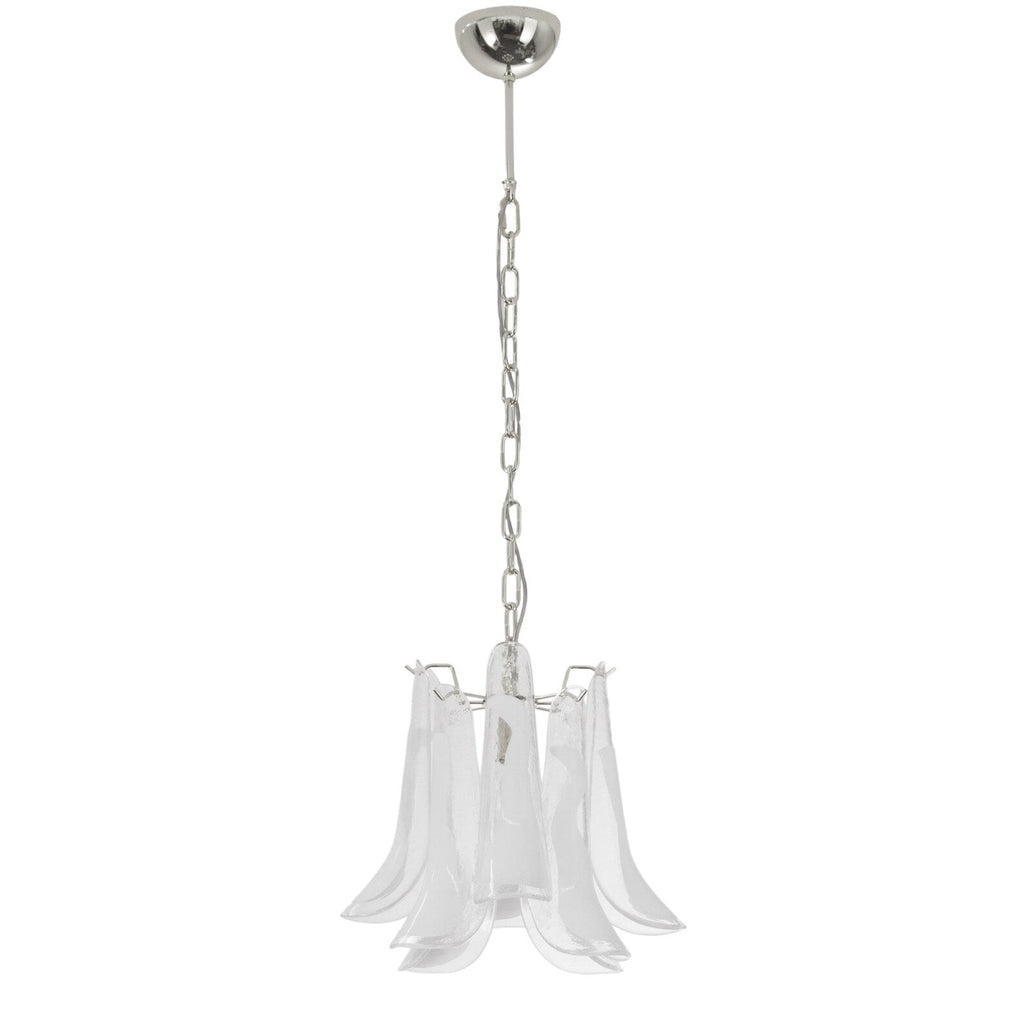 Murano Petali Chandelier Ø33 – Crystal & White Glass