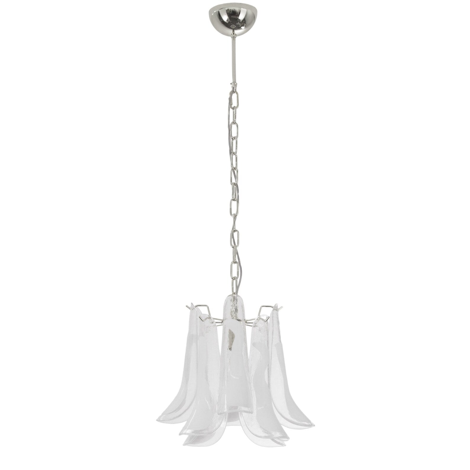 Murano Petali Chandelier Ø33 – Crystal & White Glass