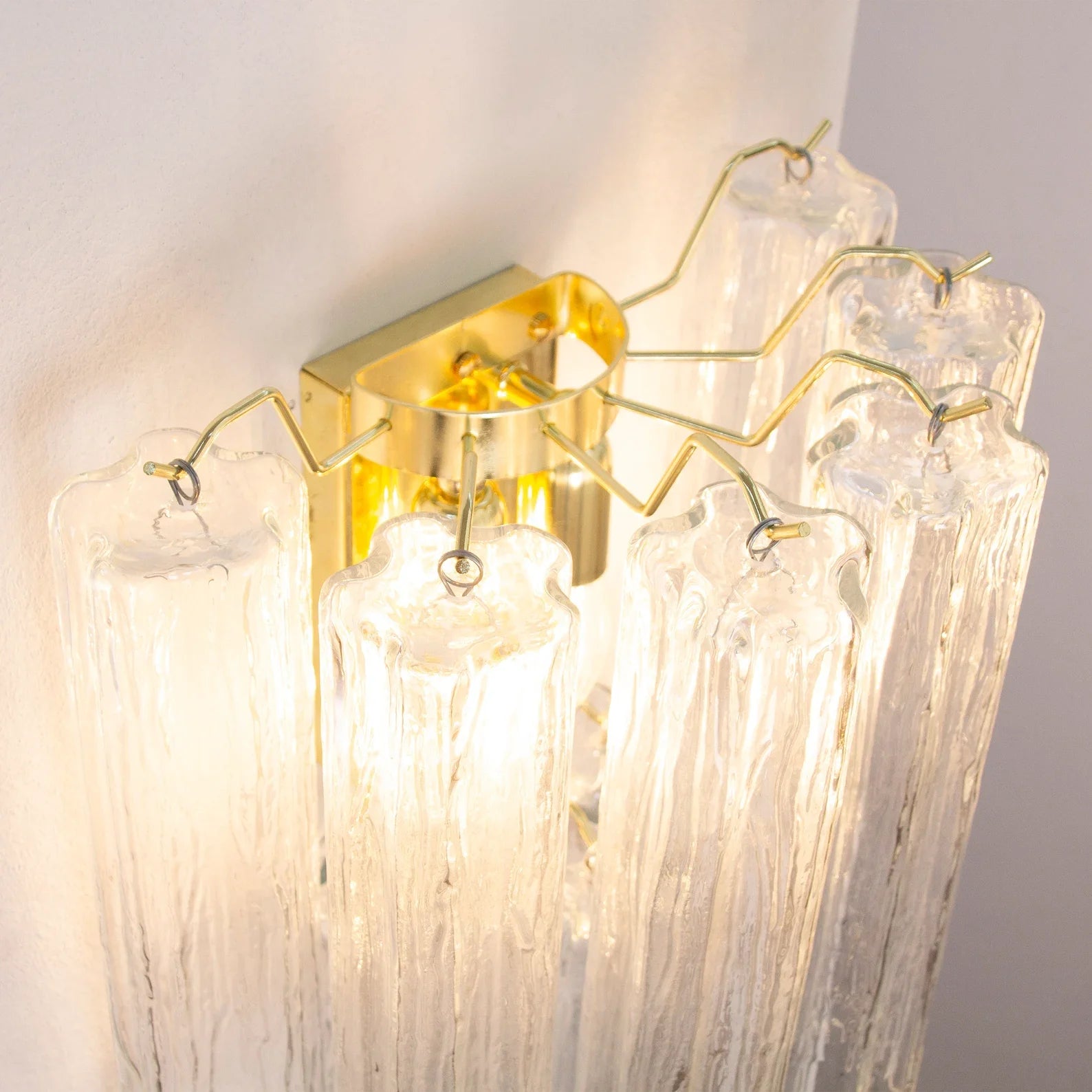 Murano Clear Tronchi Wall Sconces – Set of 2