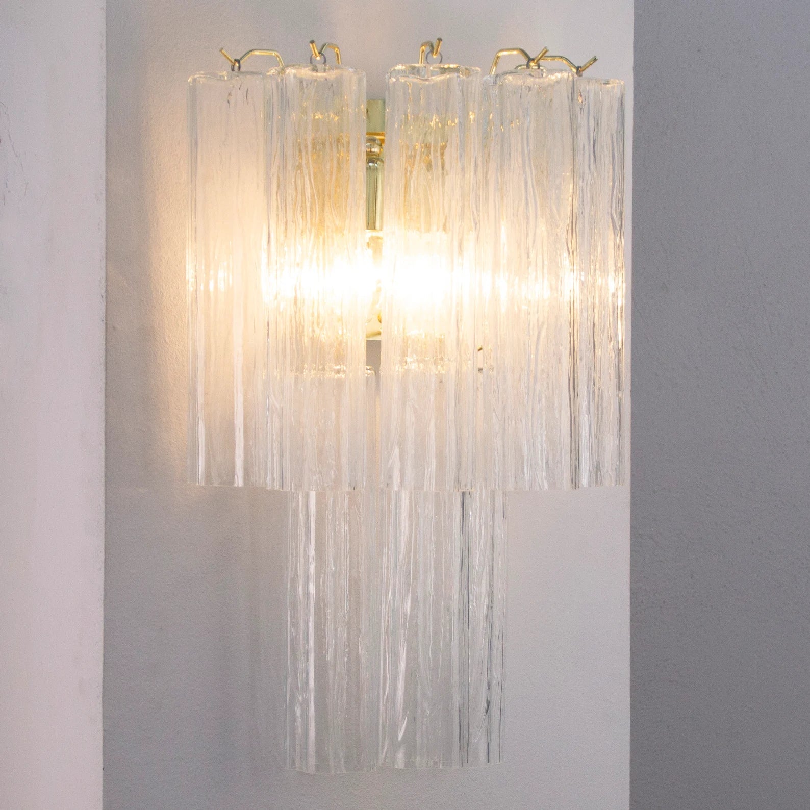 Murano Clear Tronchi Wall Sconces – Set of 2