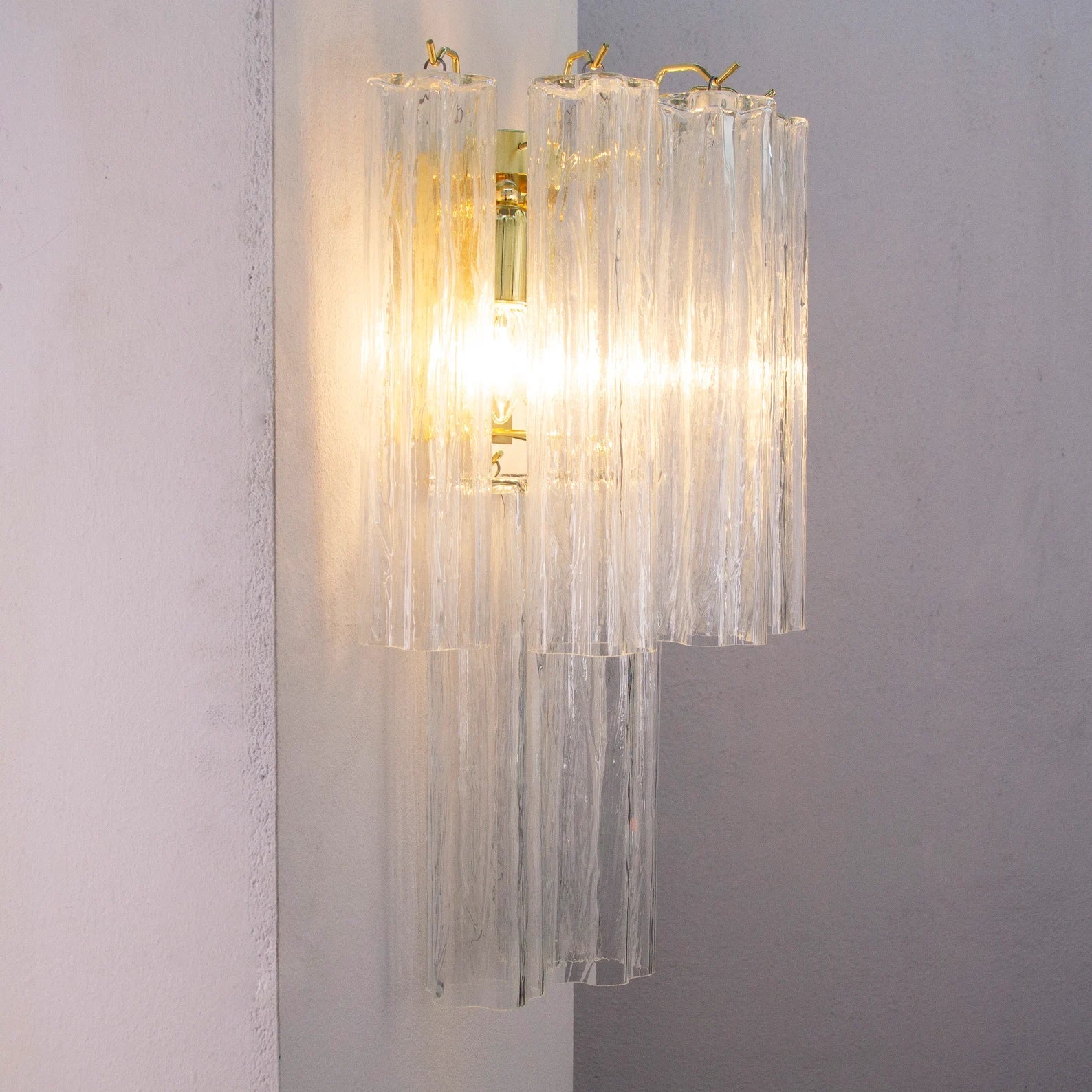 Murano Clear Tronchi Wall Sconces – Set of 2