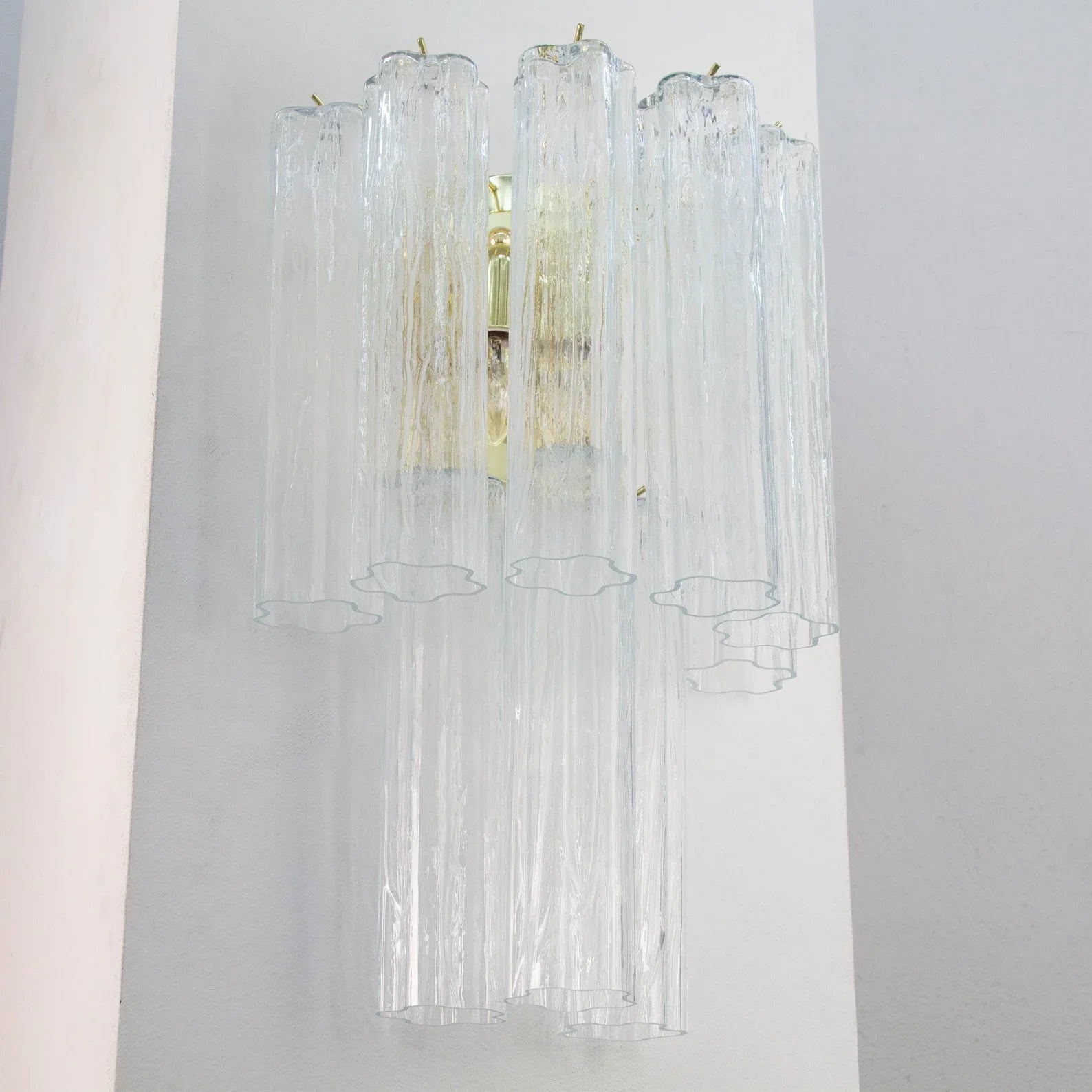 Murano Clear Tronchi Wall Sconces – Set of 2