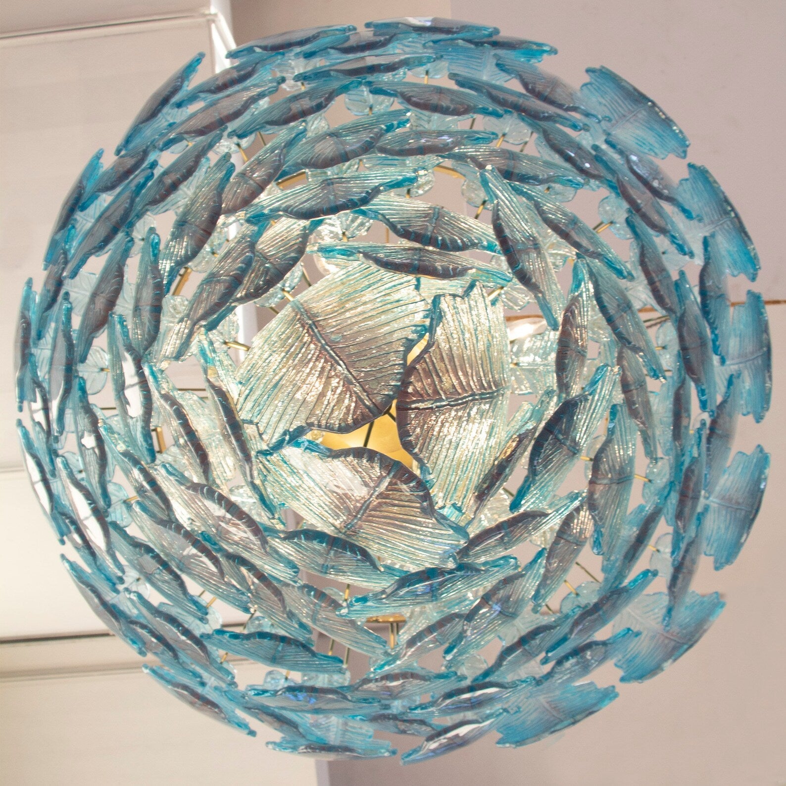 The Murano Aqua Leaves Chandelier Ø105