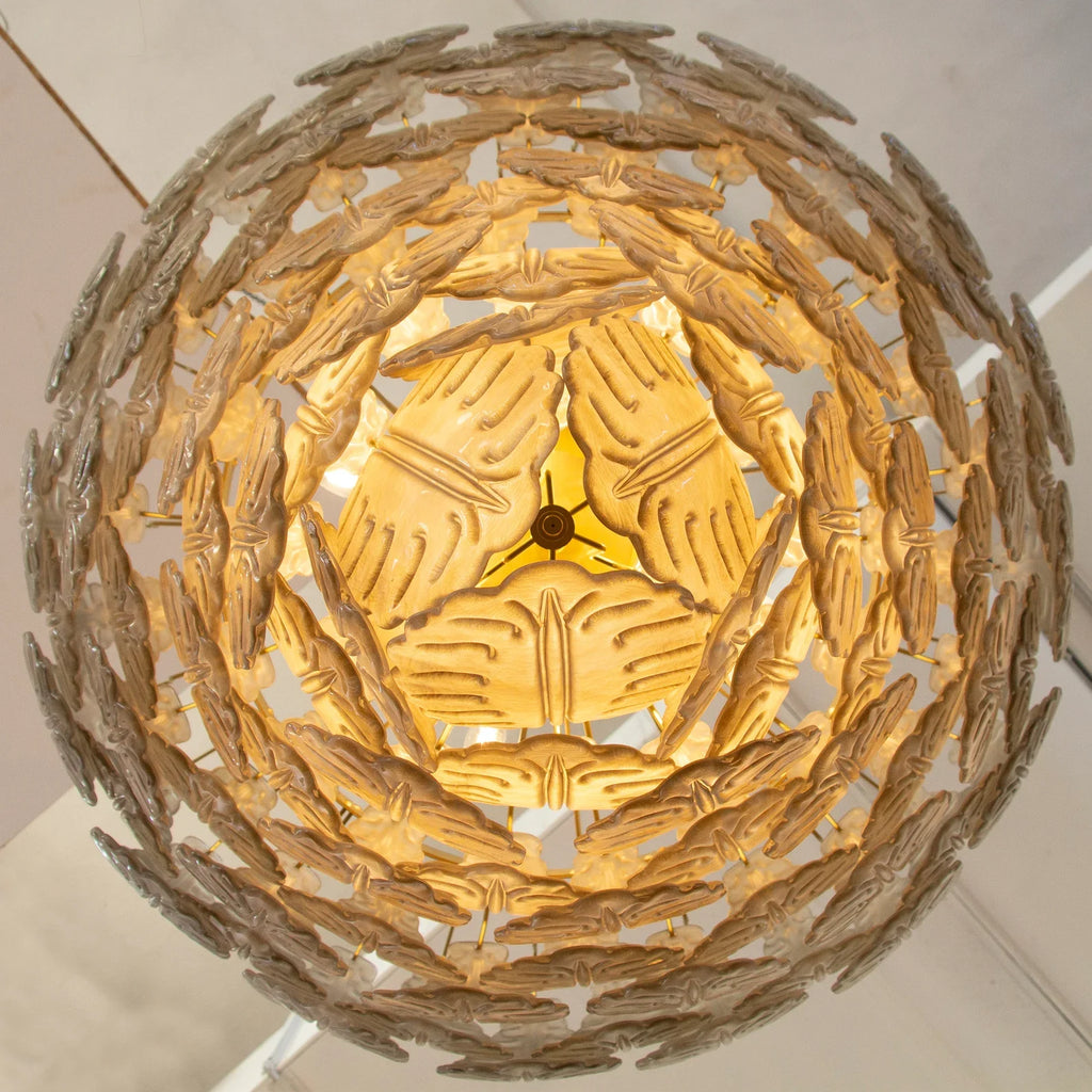 Murano Leaves Chandelier Ø105 – Smoke Glass