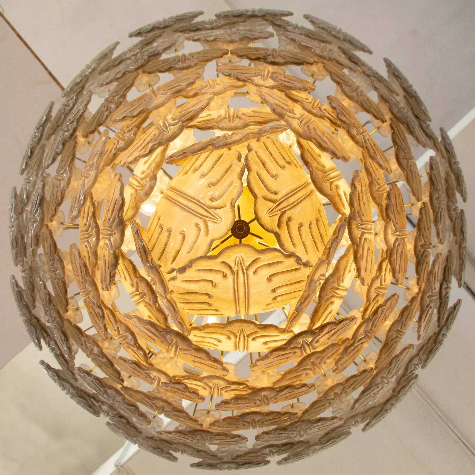 Murano Leaves Chandelier Ø105 – Smoke Glass