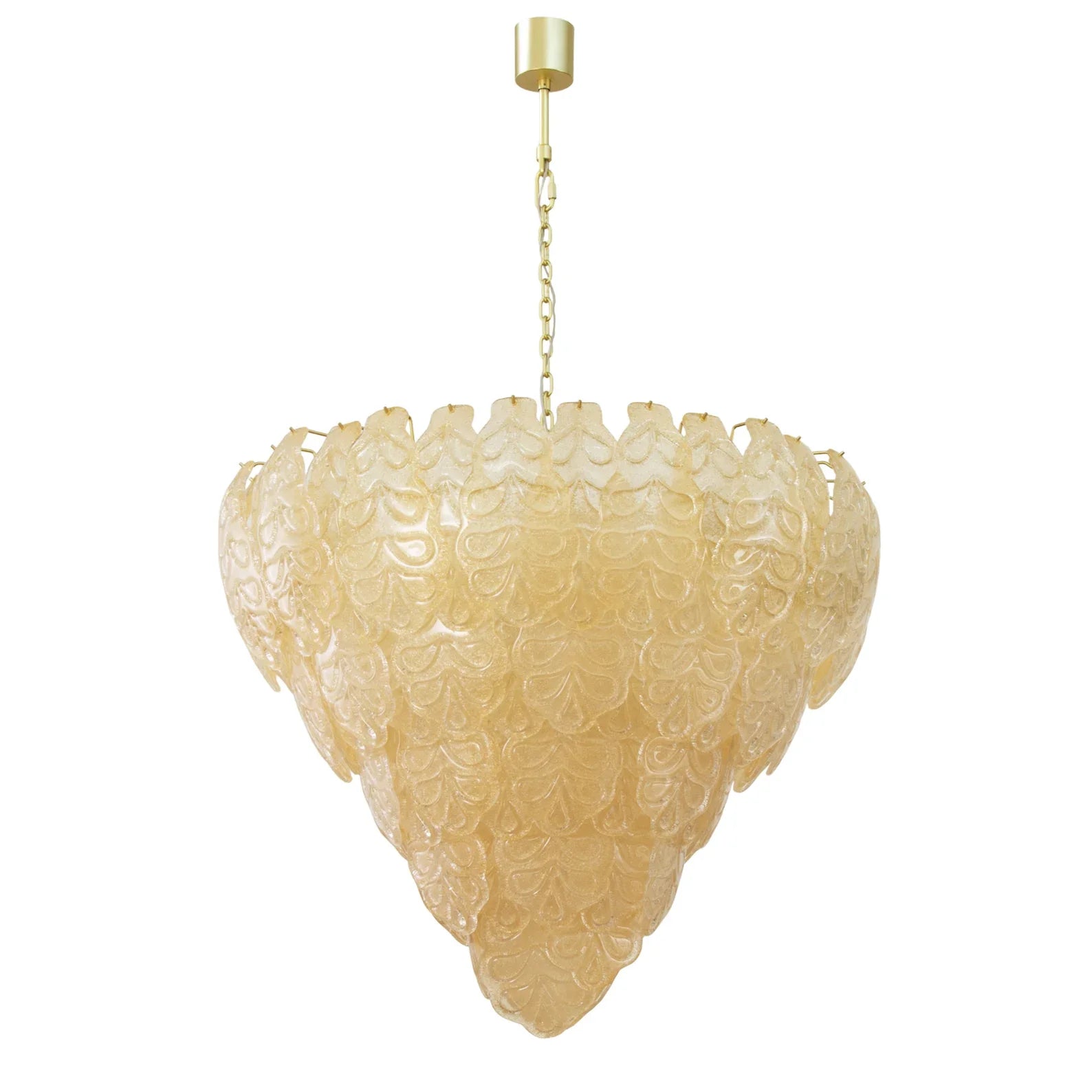 Murano Leaves Chandelier Ø105 – Amber Glass