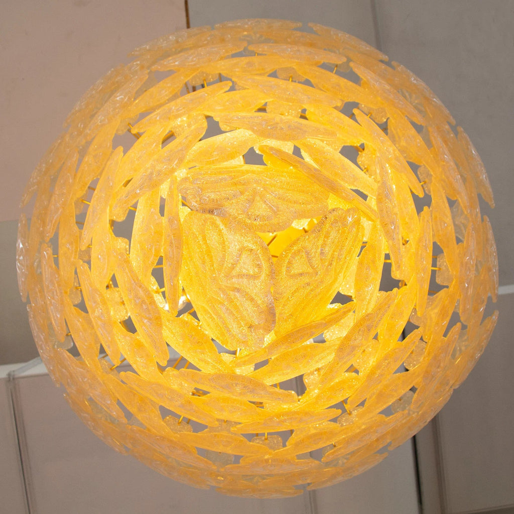 Murano Leaves Chandelier Ø105 – Amber Glass