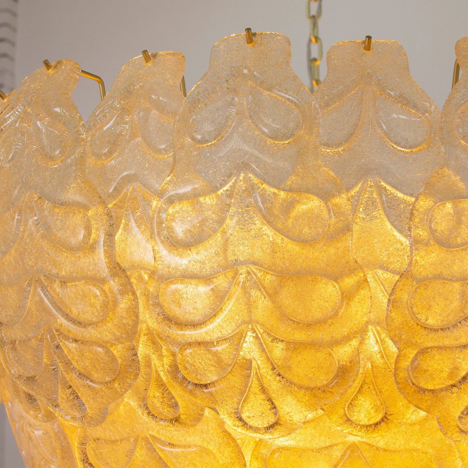 Murano Leaves Chandelier Ø105 – Amber Glass