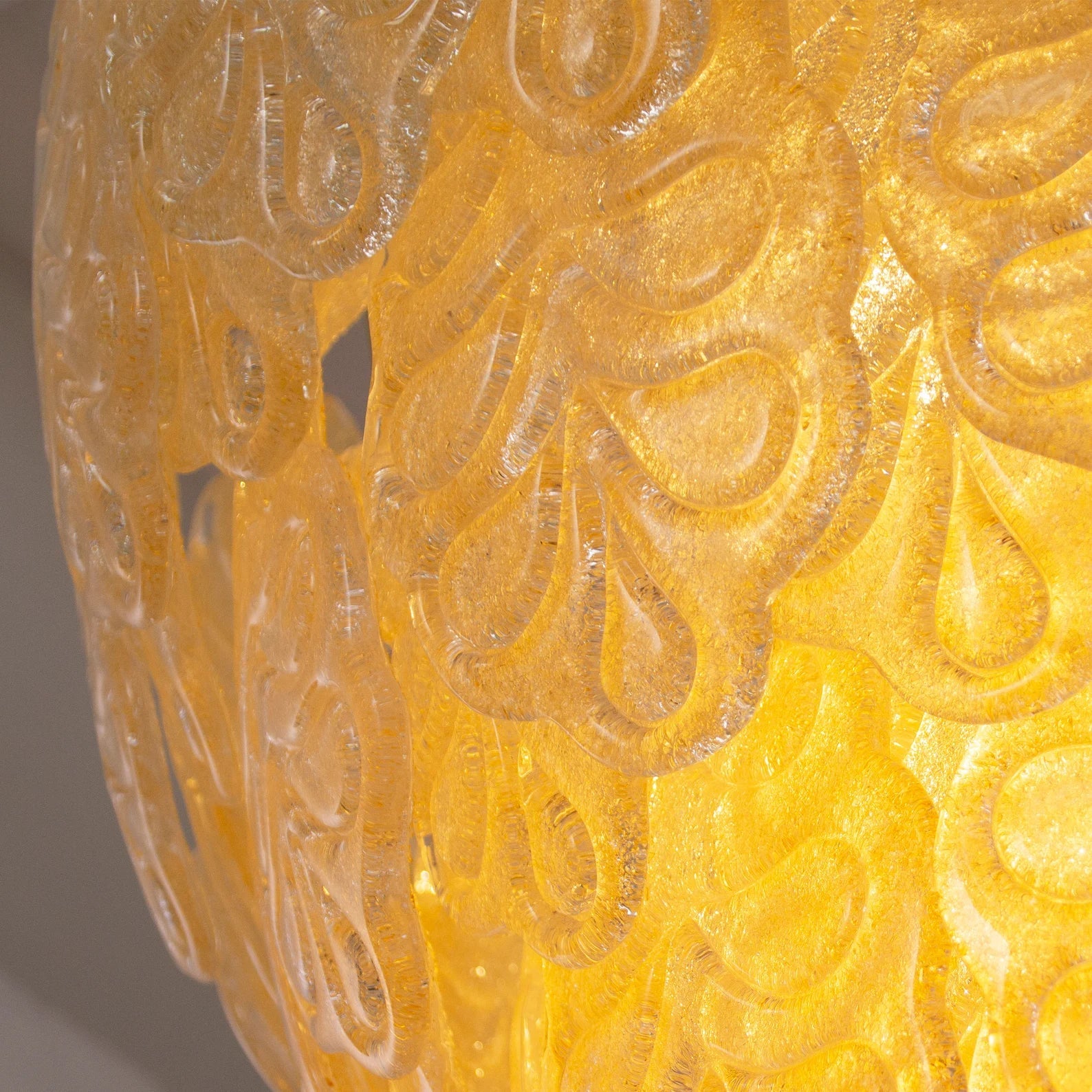 Murano Leaves Chandelier Ø105 – Amber Glass