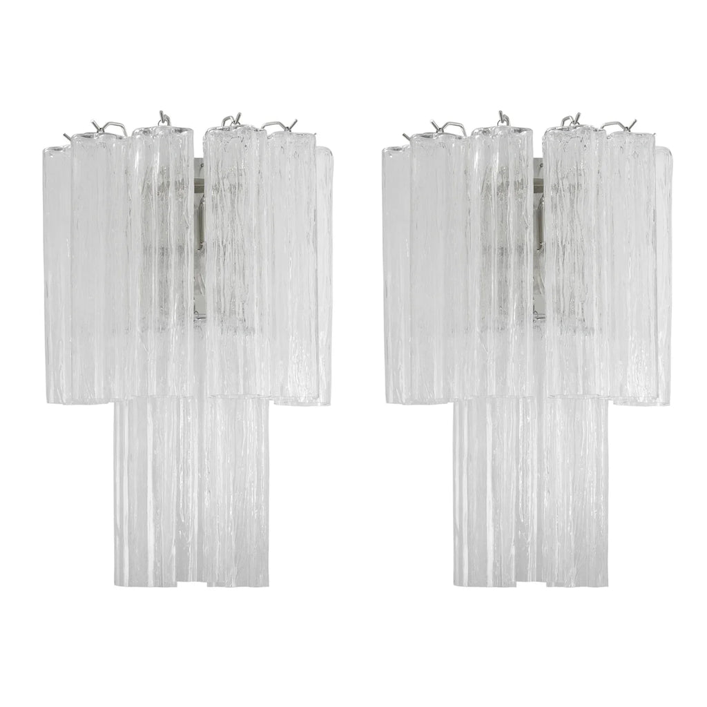Murano Clear Tronchi Wall Sconces – Set of 2