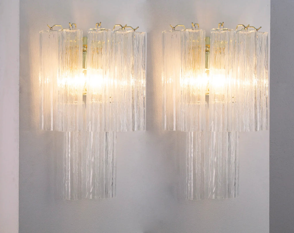 Murano Clear Tronchi Wall Sconces – Set of 2