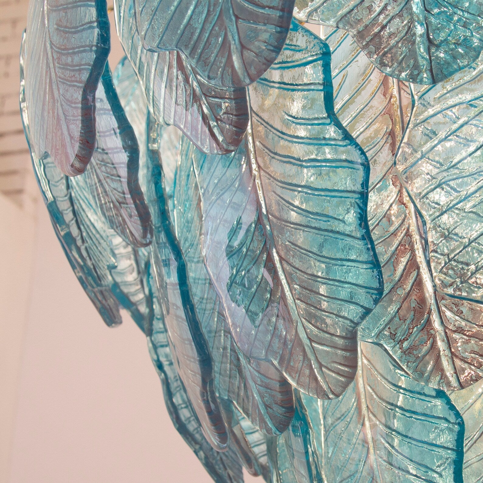 The Murano Aqua Leaves Chandelier Ø105