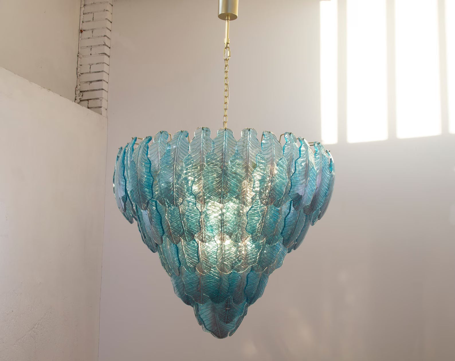 The Murano Aqua Leaves Chandelier Ø105