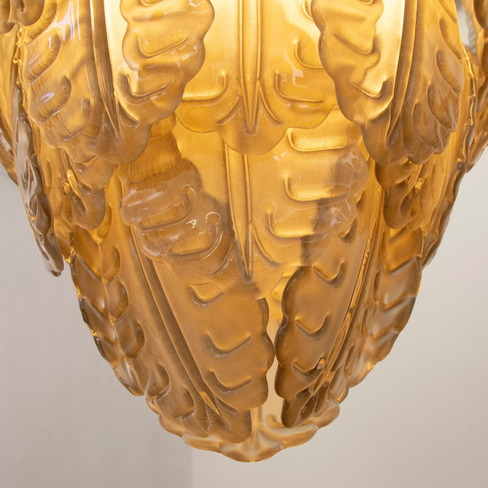 Murano Leaves Chandelier Ø105 – Smoke Glass