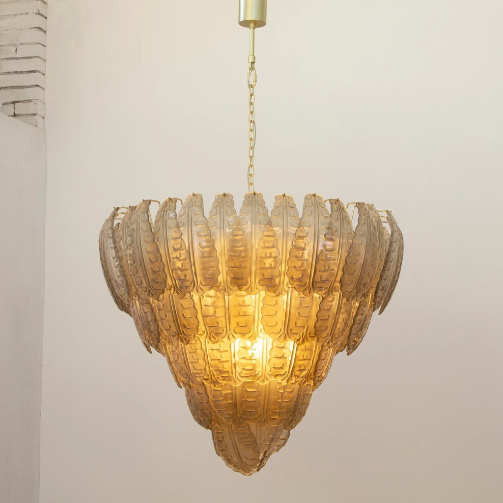 Murano Leaves Chandelier Ø105 – Smoke Glass