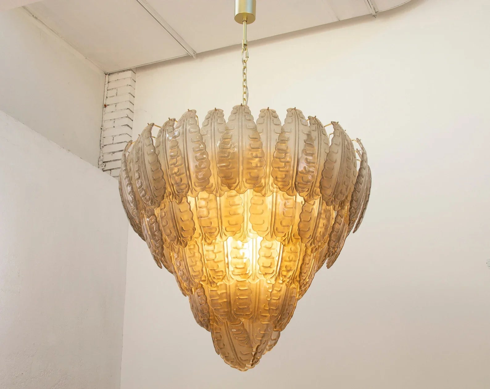 Murano Leaves Chandelier Ø105 – Smoke Glass