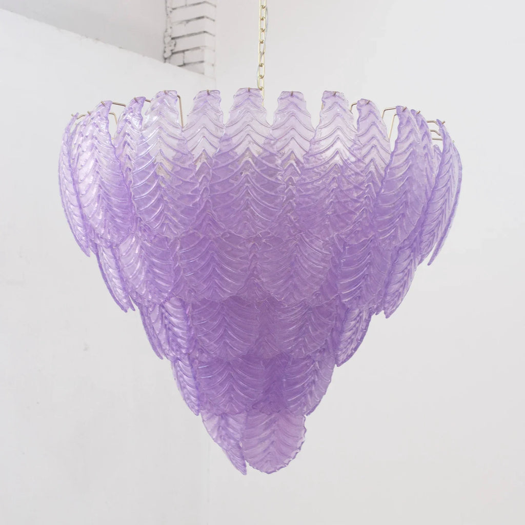 Murano Violet Lavender Leaves Chandelier Ø105