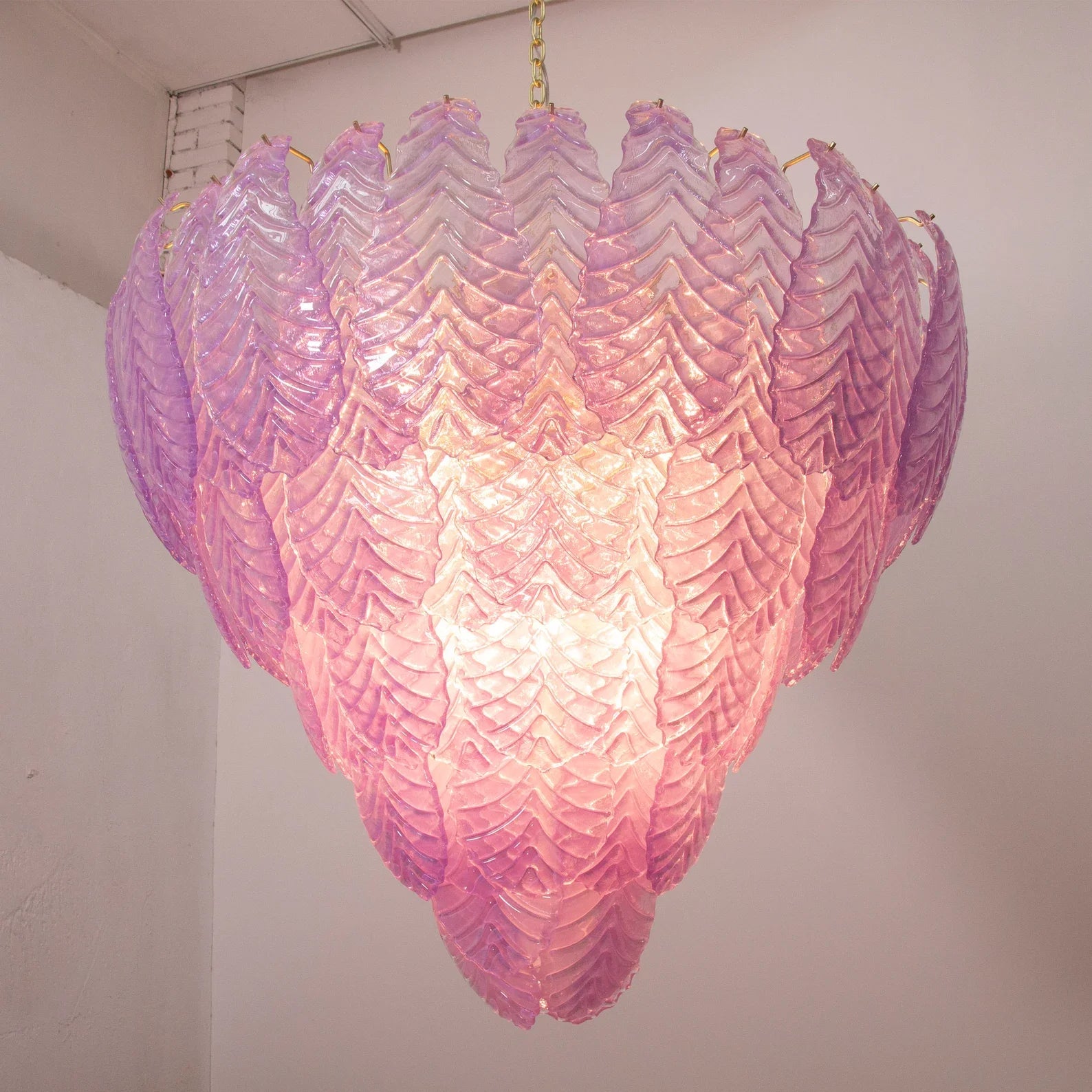 Murano Violet Lavender Leaves Chandelier Ø105