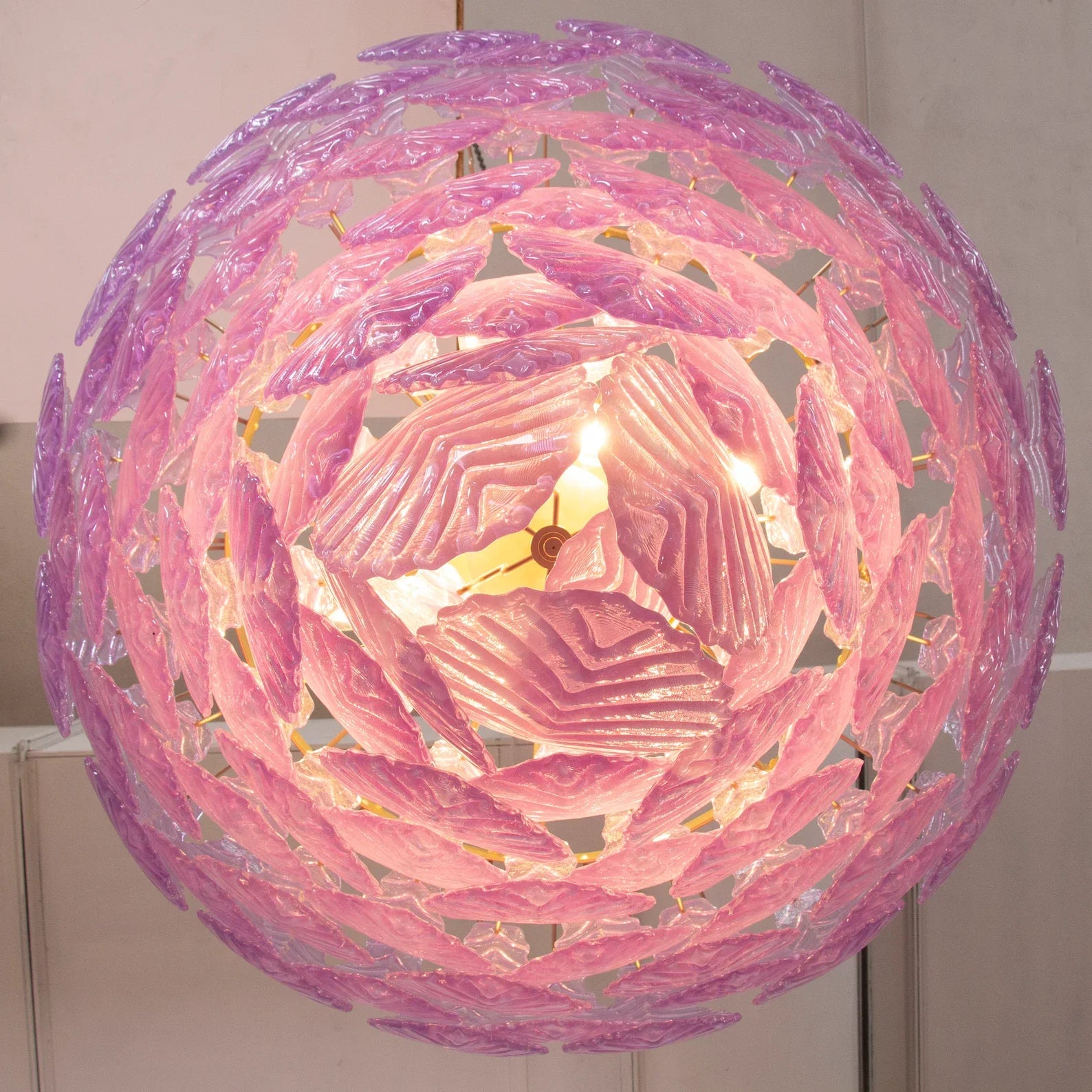 Murano Violet Lavender Leaves Chandelier Ø105
