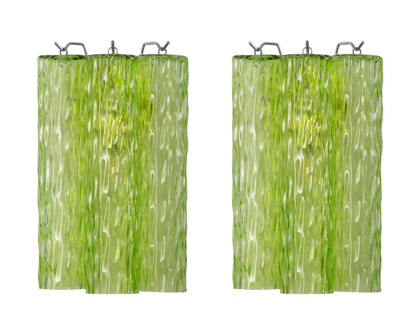 Murano Apple Green Tronchi Wall Lamps – Set of 2