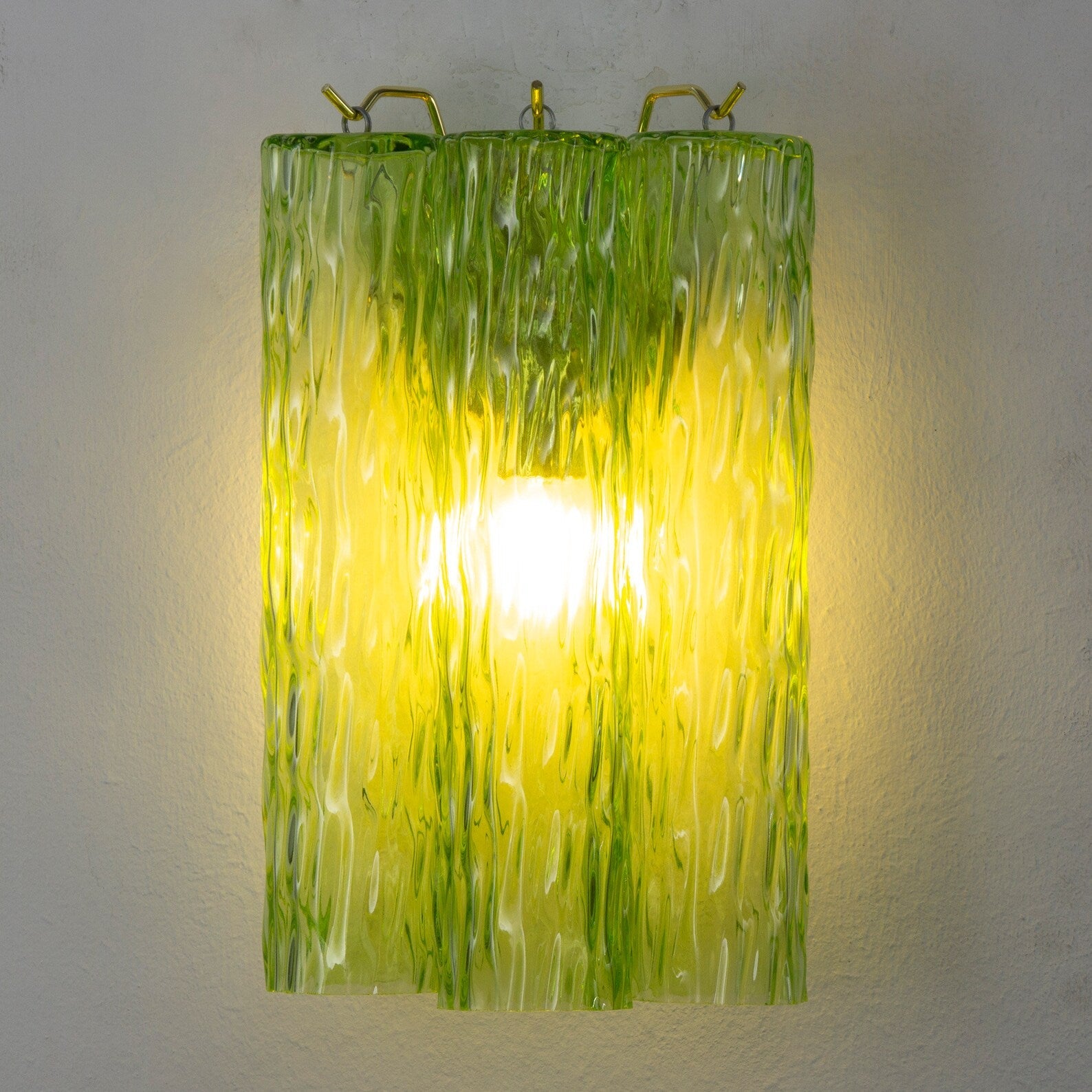 Murano Apple Green Tronchi Wall Lamps – Set of 2
