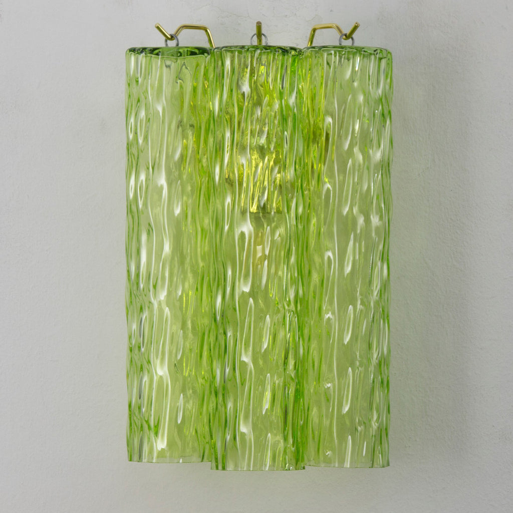 Murano Apple Green Tronchi Wall Lamps – Set of 2