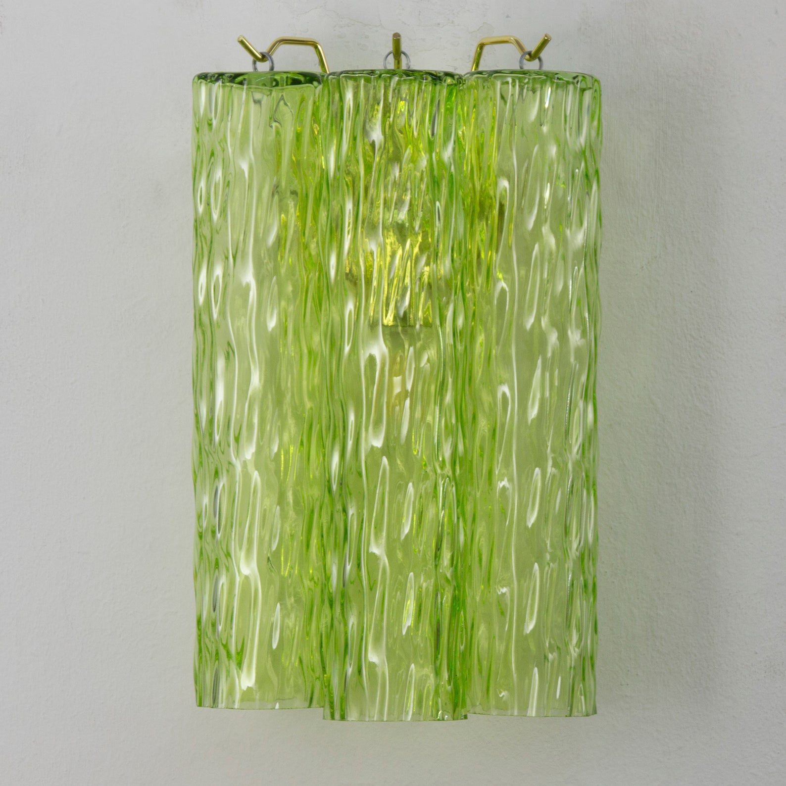 Murano Apple Green Tronchi Wall Lamps – Set of 2