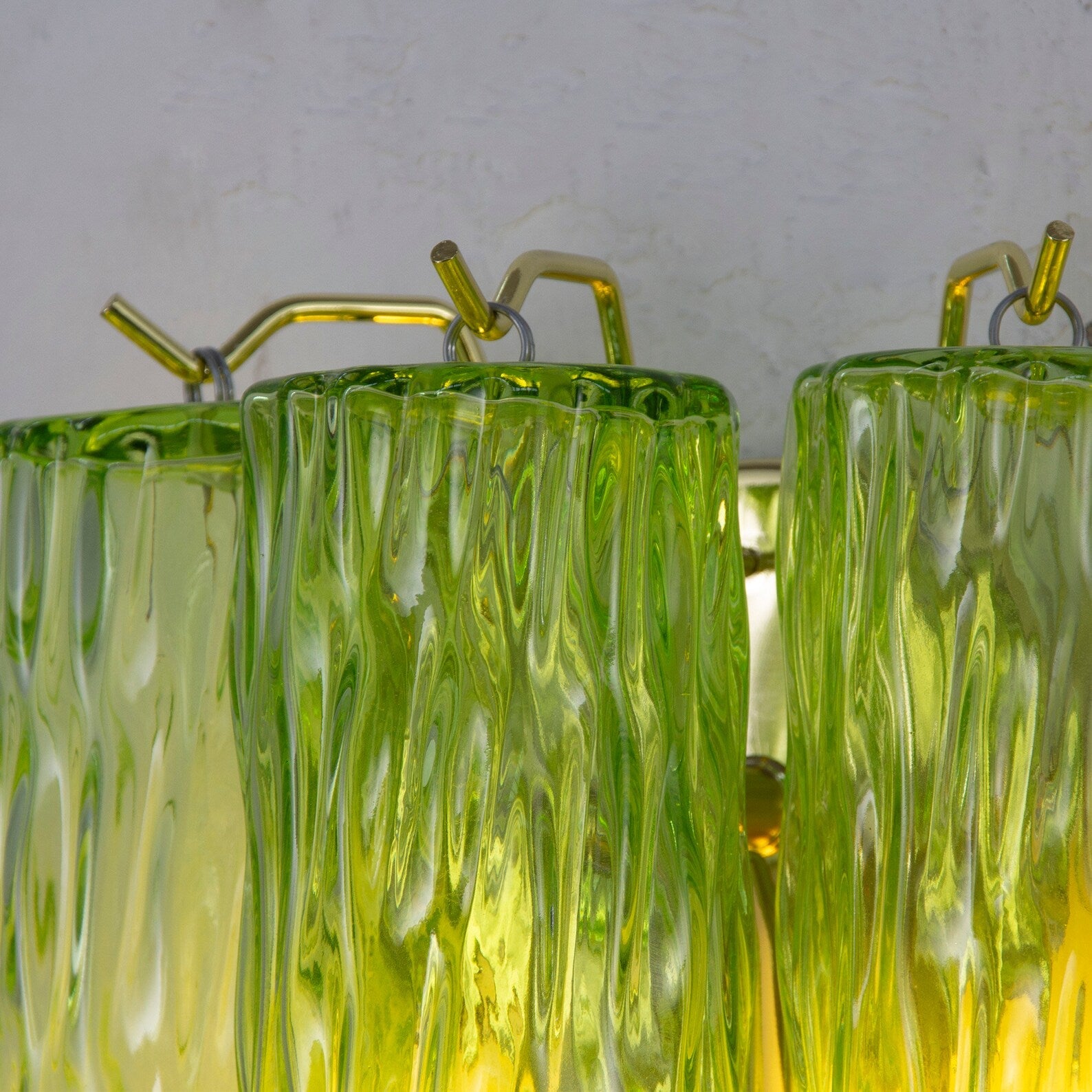 Murano Apple Green Tronchi Wall Lamps – Set of 2
