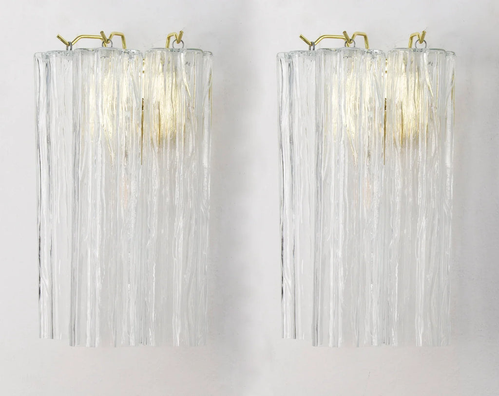 Murano Clear Tronchi Wall Sconces – Set of 2