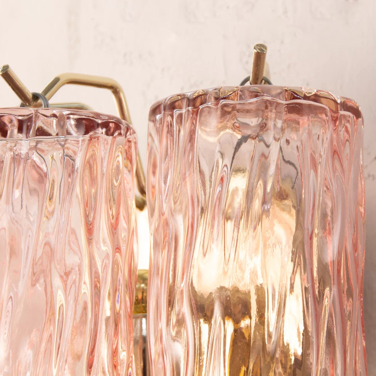 Murano Pink Tronchi Wall Lamps – Set of 2