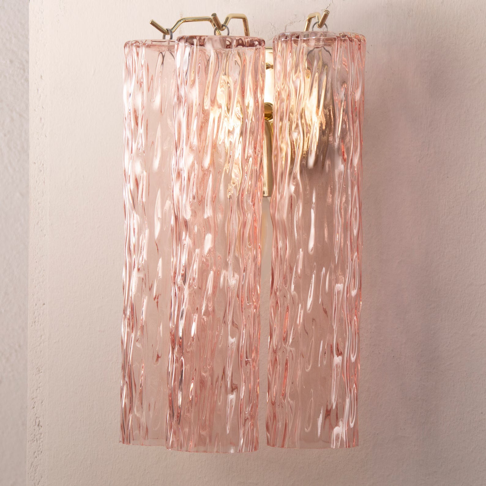 Murano Pink Tronchi Wall Lamps – Set of 2