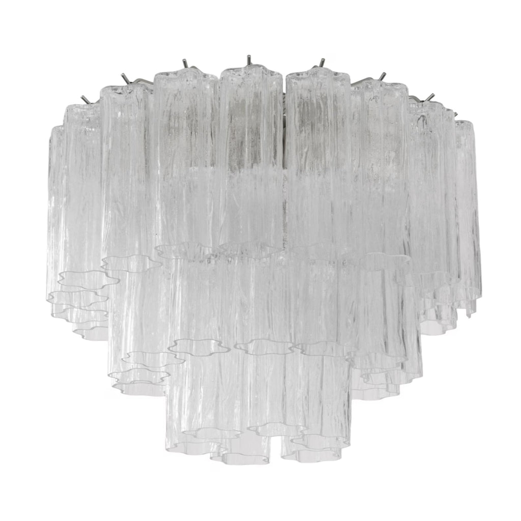 Murano Clear Tronchi Flush Chandelier Ø50