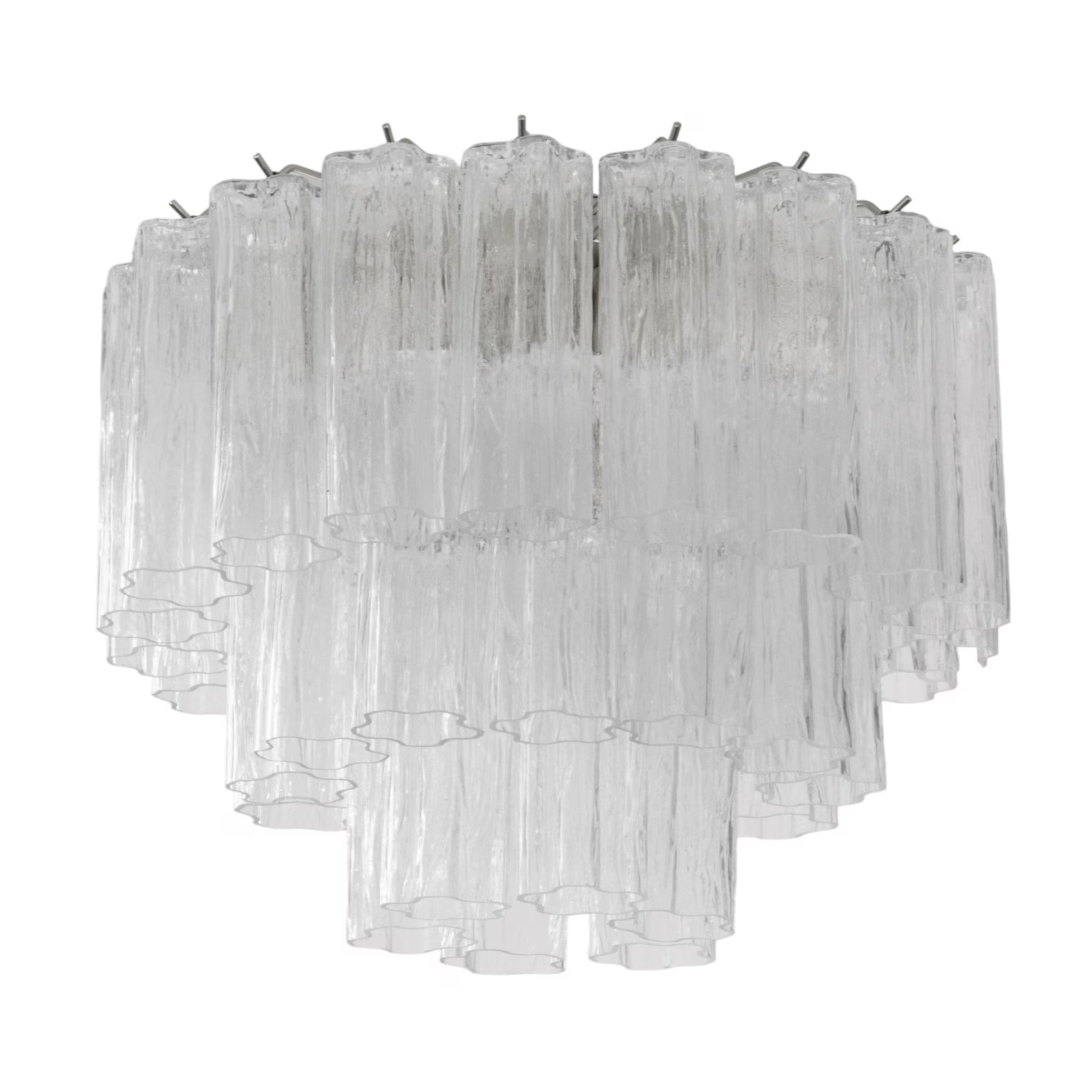 Murano Clear Tronchi Flush Chandelier Ø50