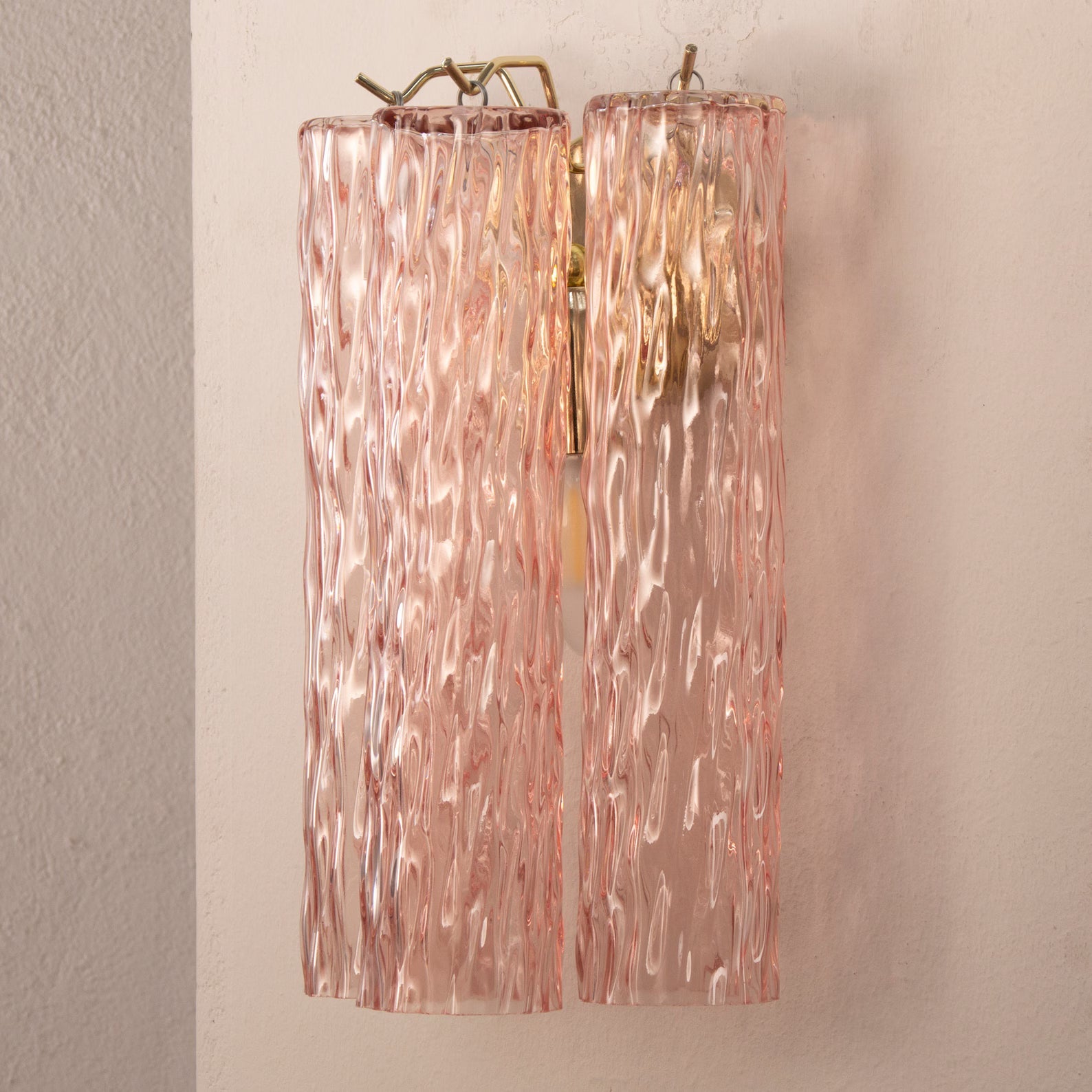 Murano Pink Tronchi Wall Lamps – Set of 2